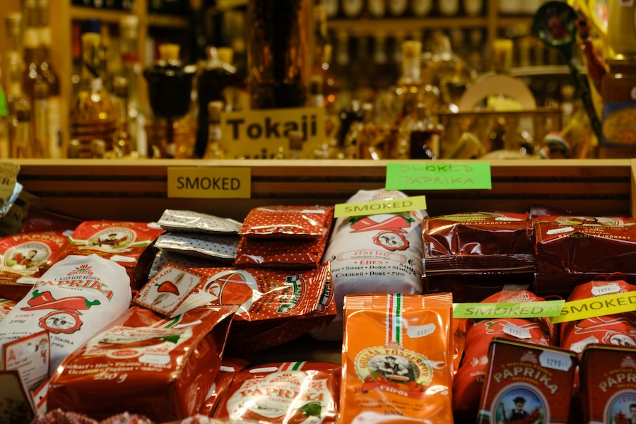 Hungarian paprika in different packages