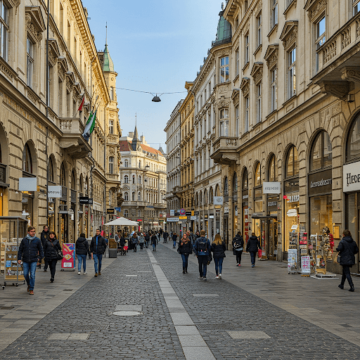 Central street in Budapest