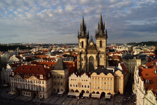 Prague city centre, church at the square