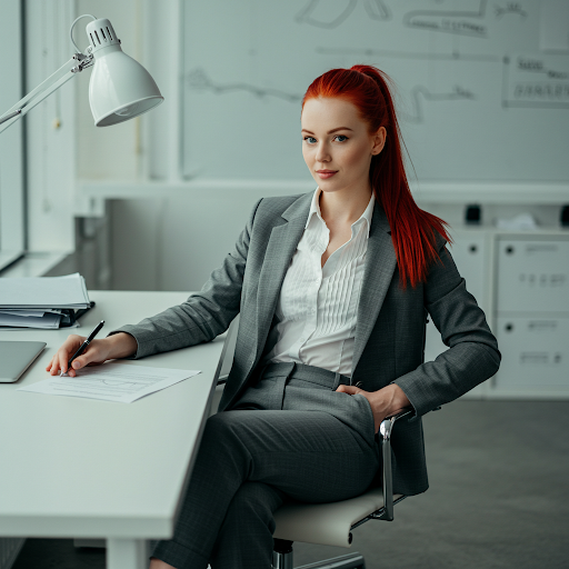 Woman in office